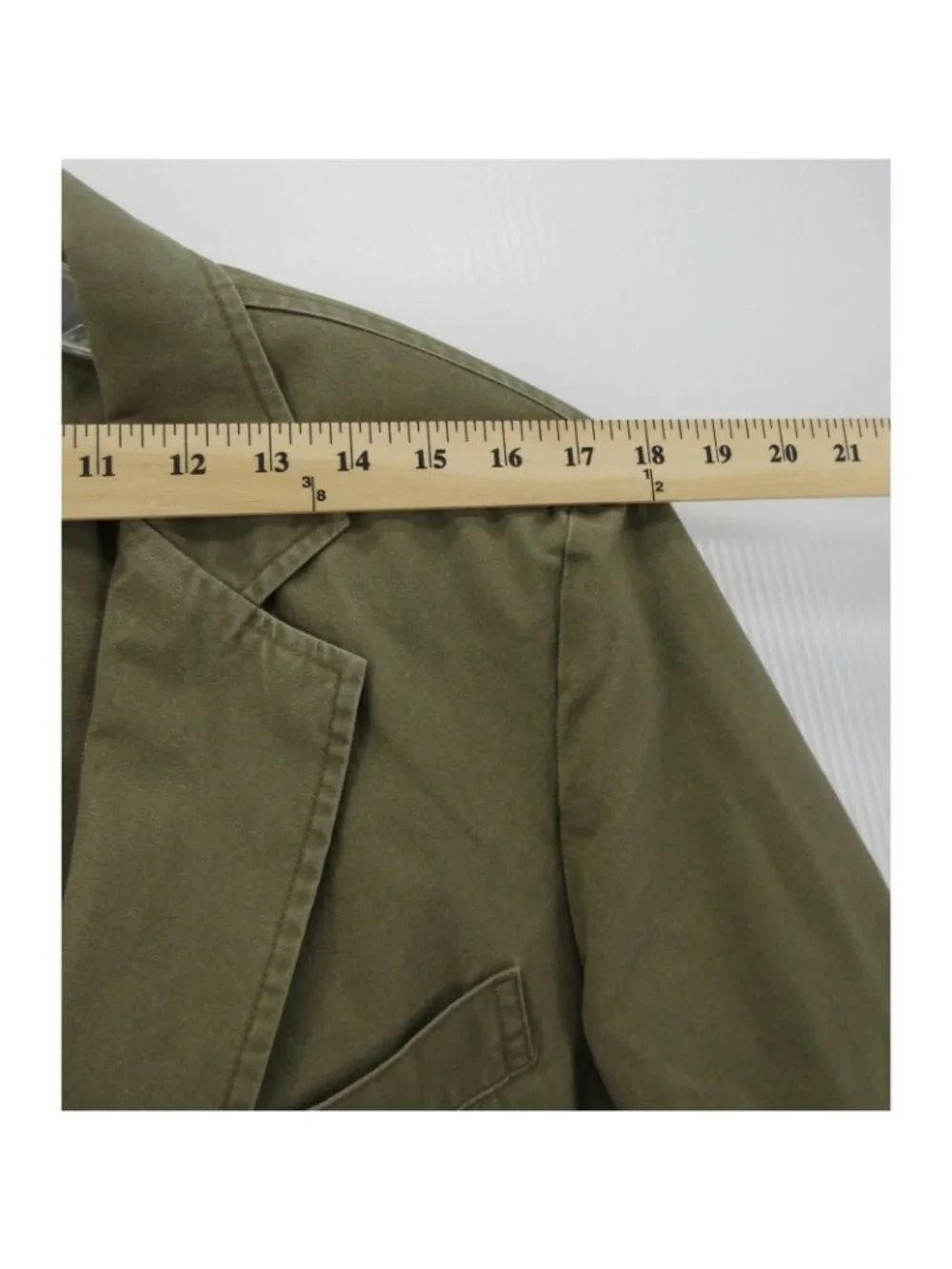 VGT LL Bean Sport Coat 38 Olive Blazer Jacket Safari Utility Canvas